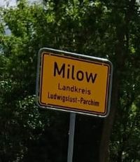 Ortschild Milow